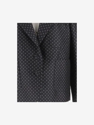 Dries Van Noten Wool-blend Patterned Blazer In Black
