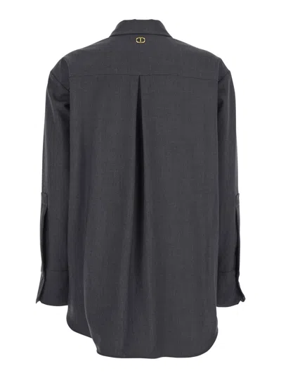 Twinset Textile Paper Blend Shirt In Blue