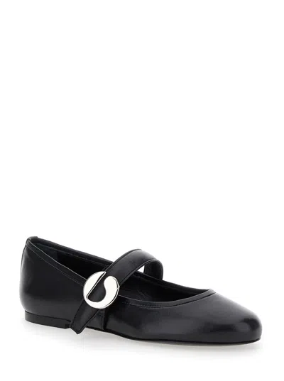 Coperni Leather Mary Jane Ballerina Flat In Black