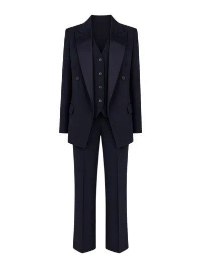 Max Mara Studio Pant Suit In Blue