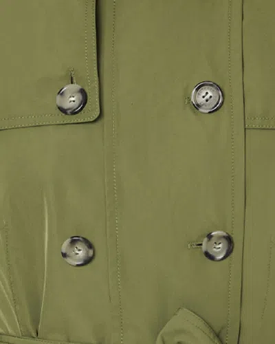 Peuterey Button-up Belted Coat In Green