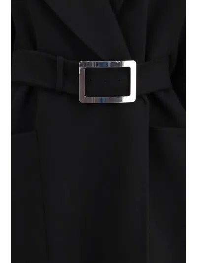 Max Mara Double-faced Wool Coat In Black