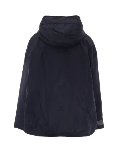 Max Mara The Cube Hooded Jacket In Blue