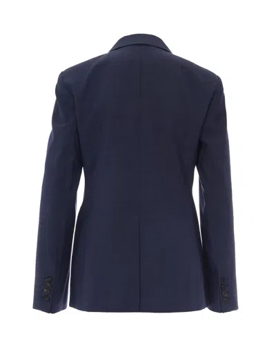 Max Mara Double-breasted Wool Blazer In Blue
