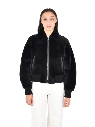 Max Mara Alpaca And Virgin Wool Blend Jacket In Black