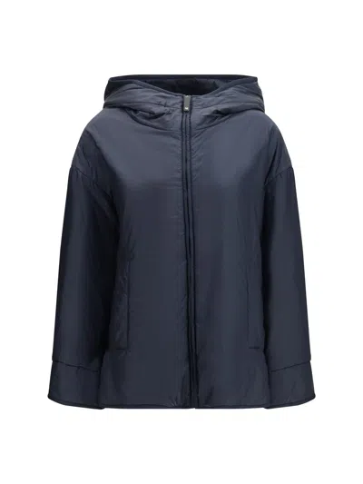 Max Mara Cameluxe-padded Canvas Down Jacket In Navy