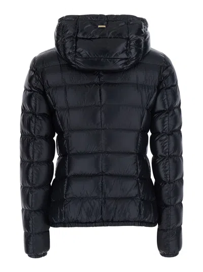 Herno Black Polyamide Full-length Jacket In Black