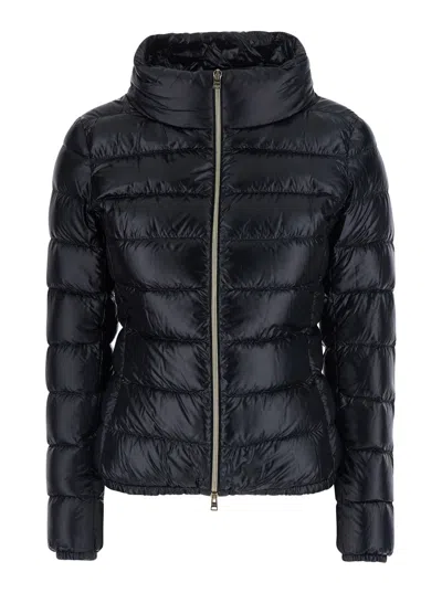 Herno Black Polyamide Full-length Jacket In Black