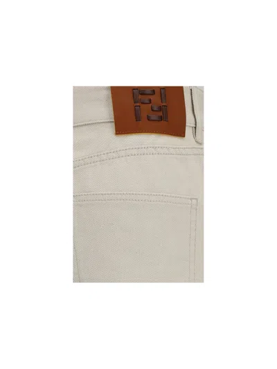Fendi Ff Reverse Jeans In White