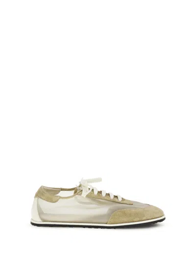 Dear Frances Mesh And Suede Sneaker In Neutral