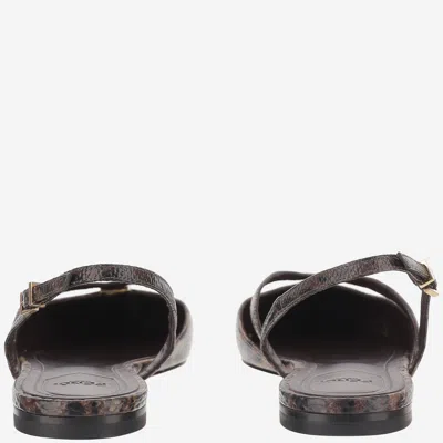 Fendi Karung Snakeskin Slingback Flat In Multi