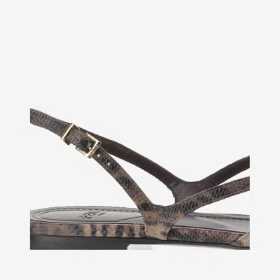 Fendi Karung Snakeskin Slingback Flat In Multi