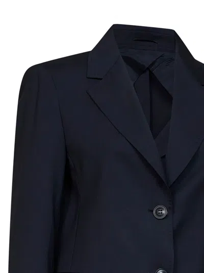 Max Mara Single-breasted Wool Blazer In Blue