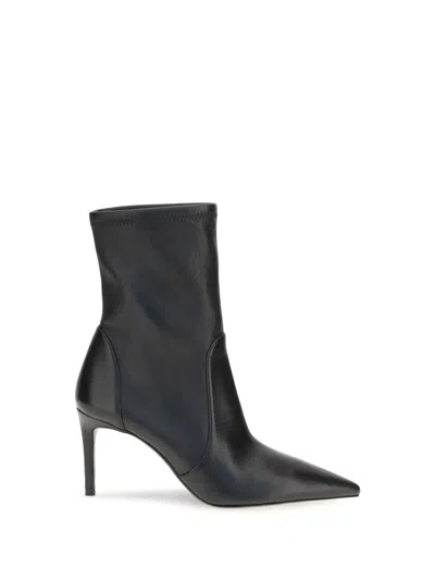 Stuart Weitzman Pointed-toe Stiletto Ankle Boot In Black
