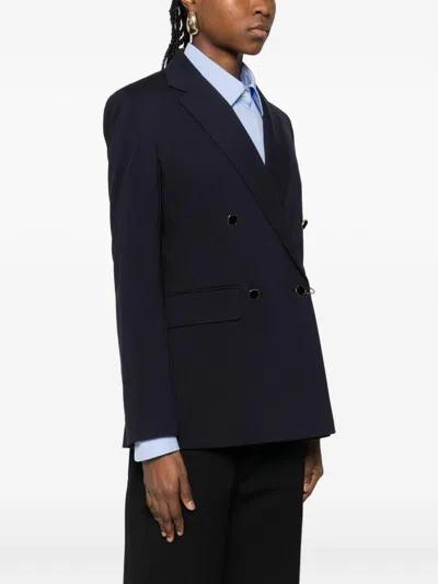 Max Mara Viscose Double-breasted Blazer In Blue