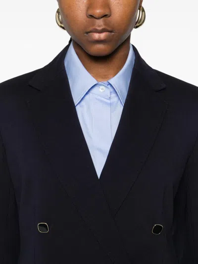 Max Mara Viscose Double-breasted Blazer In Blue