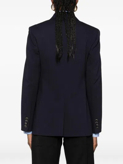 Max Mara Viscose Double-breasted Blazer In Blue