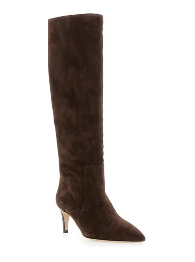 Paris Texas Chocolate Suede Pointed-toe Boots In Brown