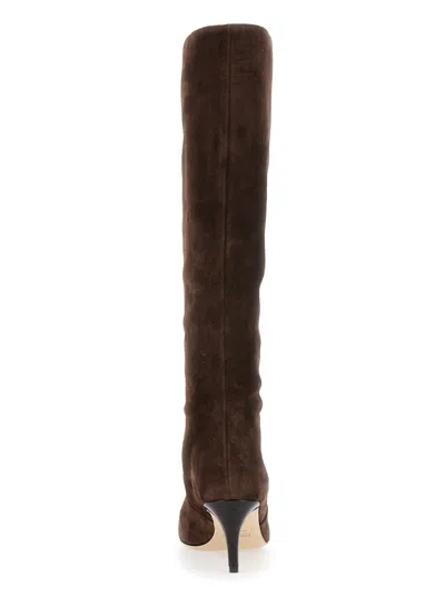 Paris Texas Chocolate Suede Pointed-toe Boots In Brown