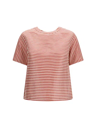 Cruna Linen-blend Crew Neck T-shirt In Multi