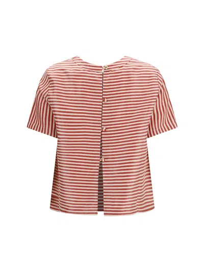 Cruna Linen-blend Crew Neck T-shirt In Multi