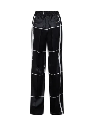 Kiton Grid-print Drawstring Trousers In Black