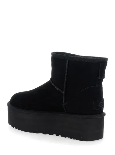 Ugg Platform Suede Ankle Boot In Black