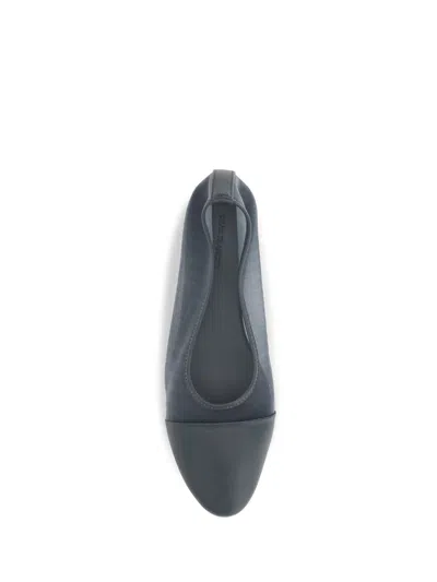 Dear Frances Gala Mesh-panel Ballet Flats In Gray