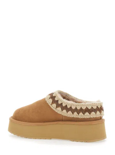 Mou Braided Suede Platform Slipper In Multi