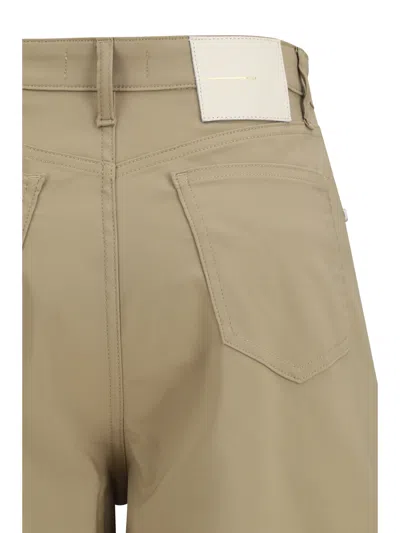 Cruna Five-pocket Stretch Cotton Pants In Green