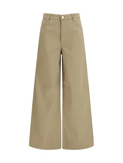 Cruna Five-pocket Stretch Cotton Pants In Green