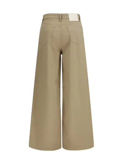 Cruna Five-pocket Stretch Cotton Pants In Green