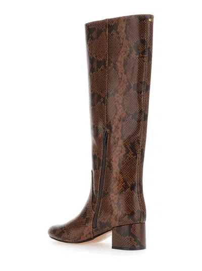 Twinset Python Effect Polyurethane Boot In Animal Print