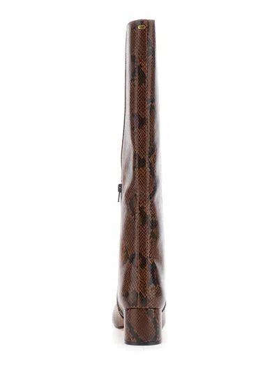 Twinset Python Effect Polyurethane Boot In Animal Print