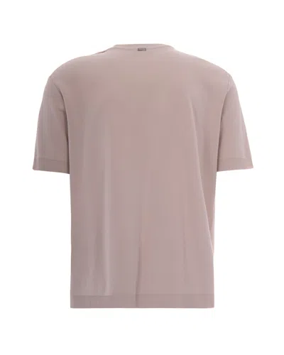 Herno T-shirt Knit Effect Grigio Perla In Gray