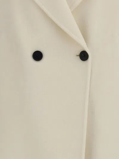 Aftercoat Double-breasted Wool Blend Coat In Cream