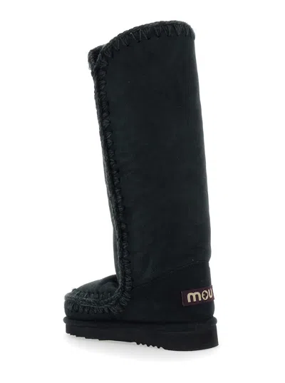 Mou Shearling-lined Braided Boot In Blue