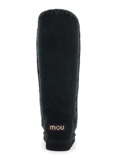 Mou Shearling-lined Braided Boot In Blue