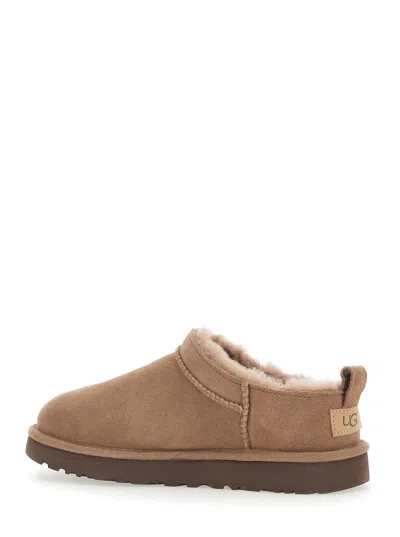Ugg Shearling-lined Suede Ankle Boot In Beige