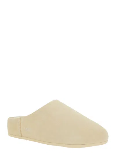 Ugg Logo-lettered Shearling-lined Slipper In Beige