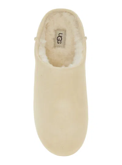 Ugg Logo-lettered Shearling-lined Slipper In Beige