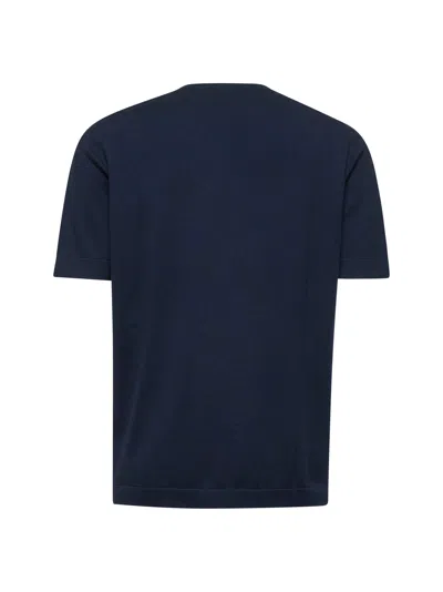 D 4.0 Blue Silk Jersey Crewneck T-shirt In Blue