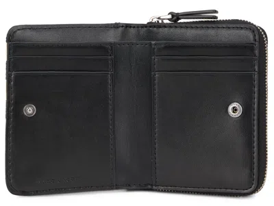 Marc Jacobs Striped Cotton Compact Wallet In Navy