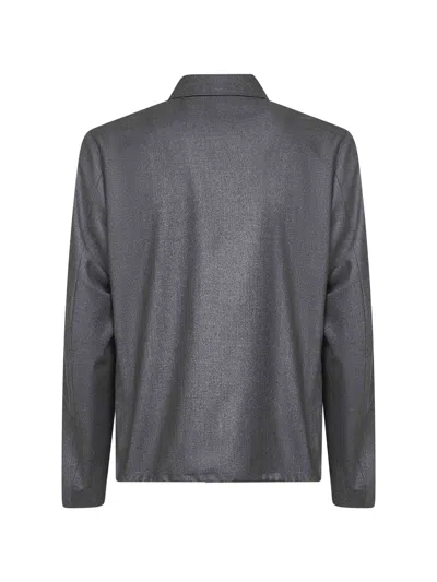 D 4.0 Grey Virgin Wool Chore Jacket In Gray