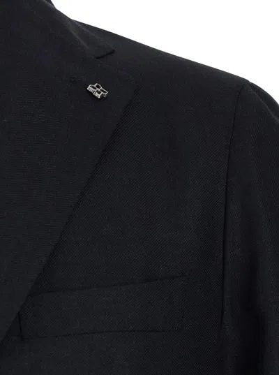 Tagliatore Single-breasted Stretch Wool Jacket In Blue