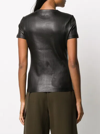 Stouls 05 Stretch-leather T-shirt In Black