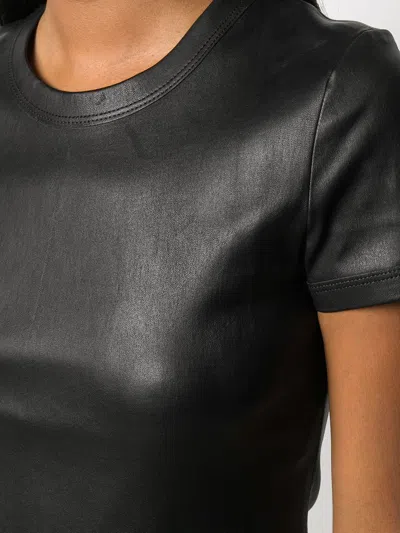 Stouls 05 Stretch-leather T-shirt In Black