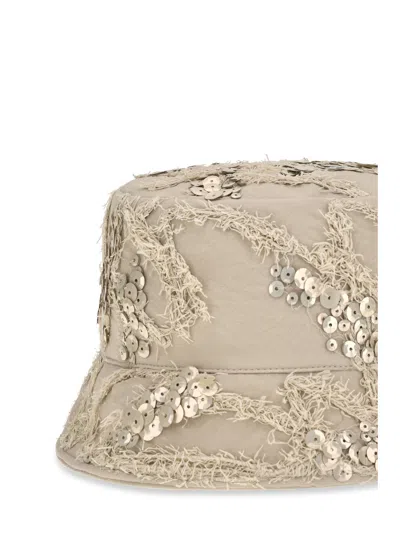 Brunello Cucinelli Mcap99001 Embroidered Sequin Bucket Hat In Neutral