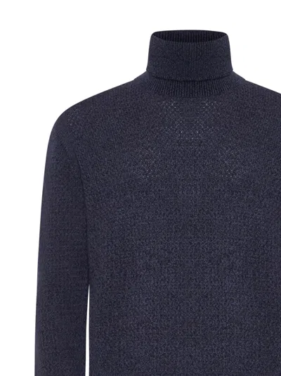 D 4.0 Turtleneck Wool Sweater In Blue