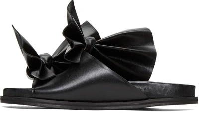 Shop Cedric Charlier Black Bow Birks Sandals